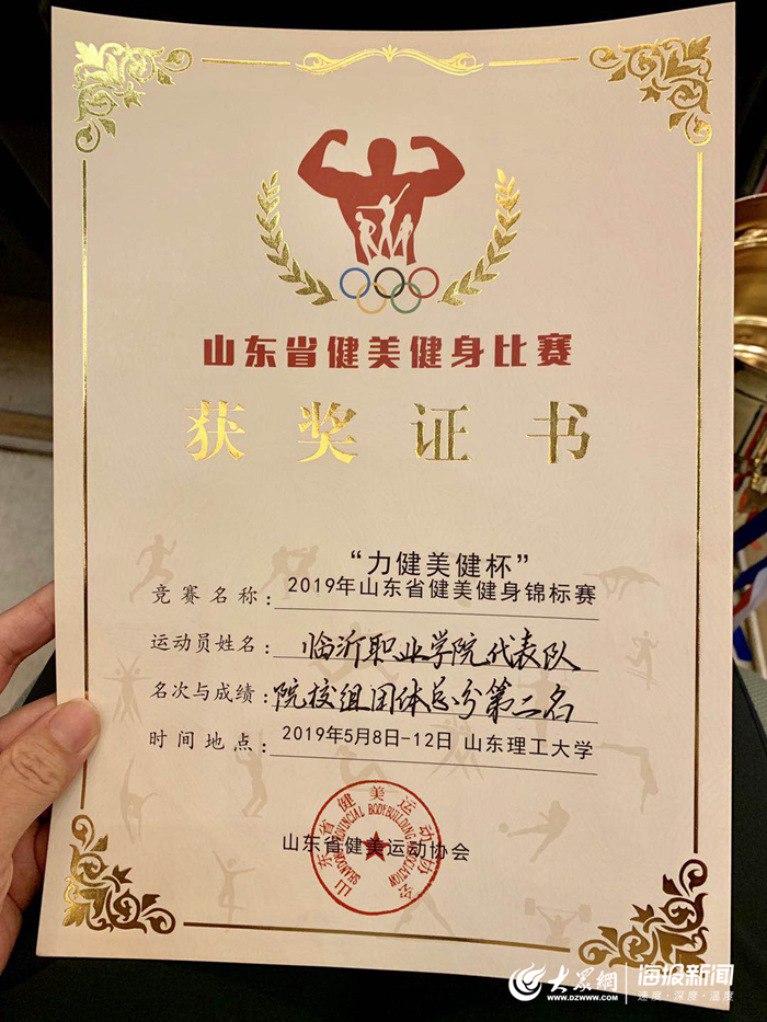 临沂职业学院在2019年山东省健美健身锦标赛中获佳绩